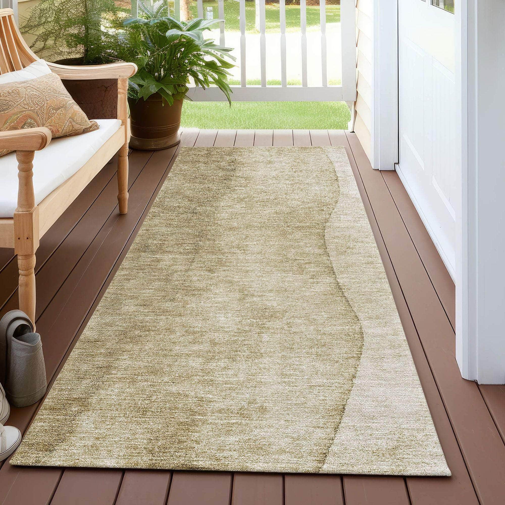 Machine Made ACN625 Taupe Brown Rugs 