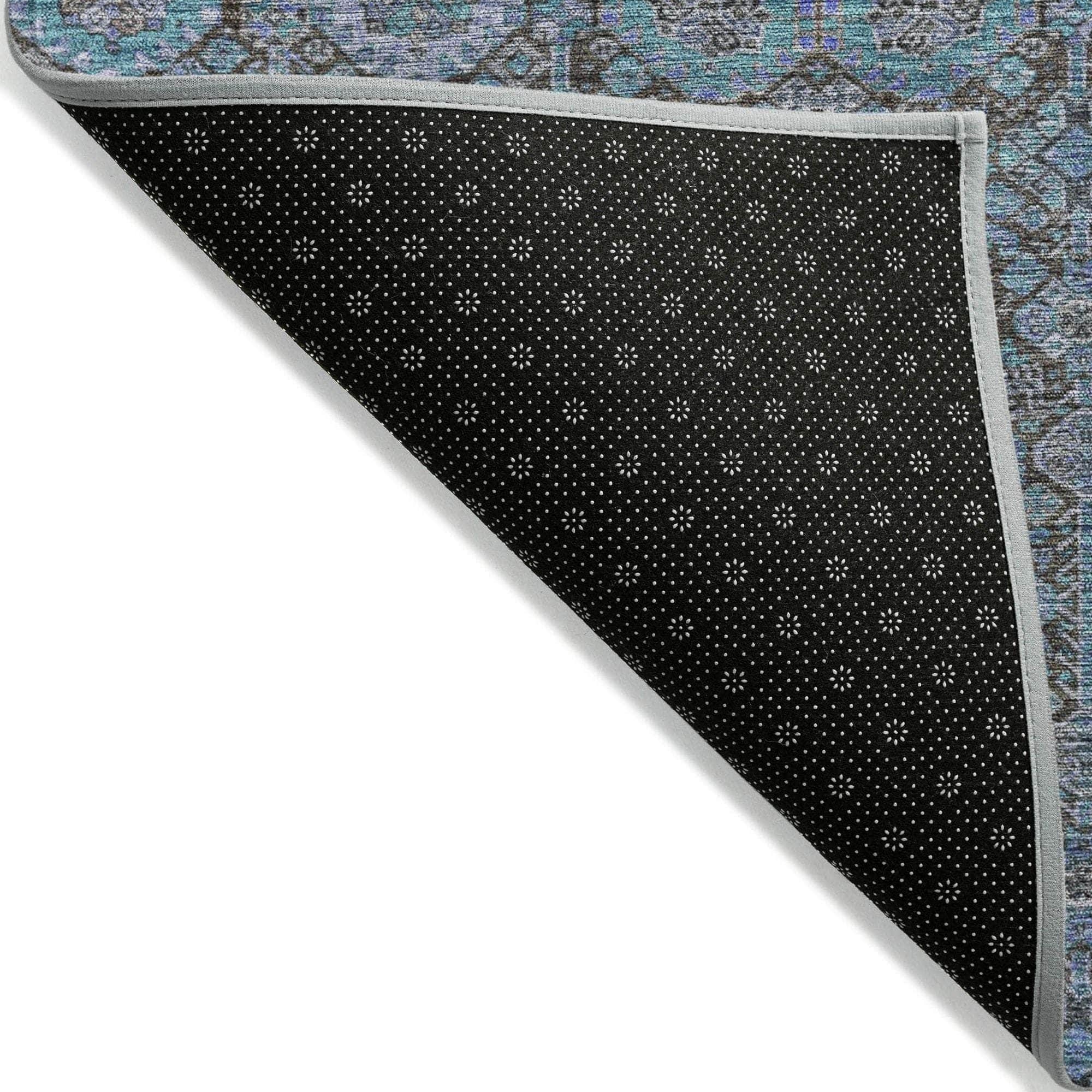 Machine Made ACN574 Teal  Rugs 