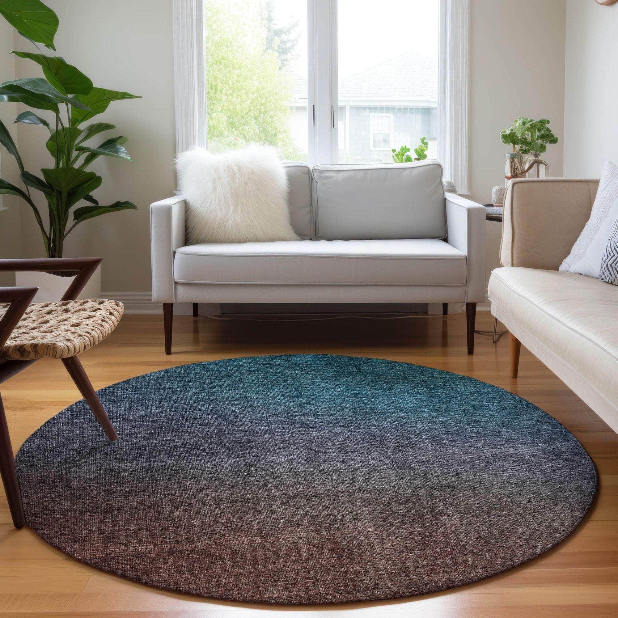 Machine Made ACN587 Teal  Rugs 