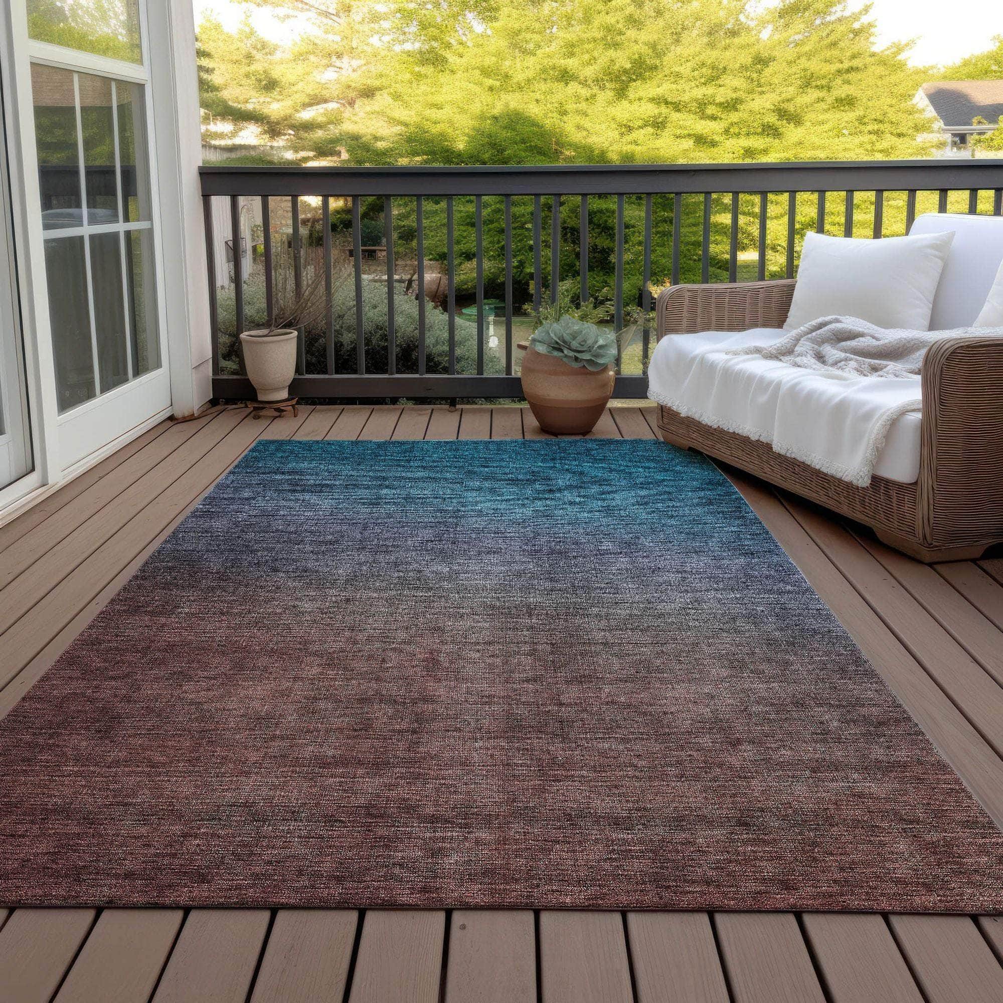 Machine Made ACN587 Teal  Rugs 