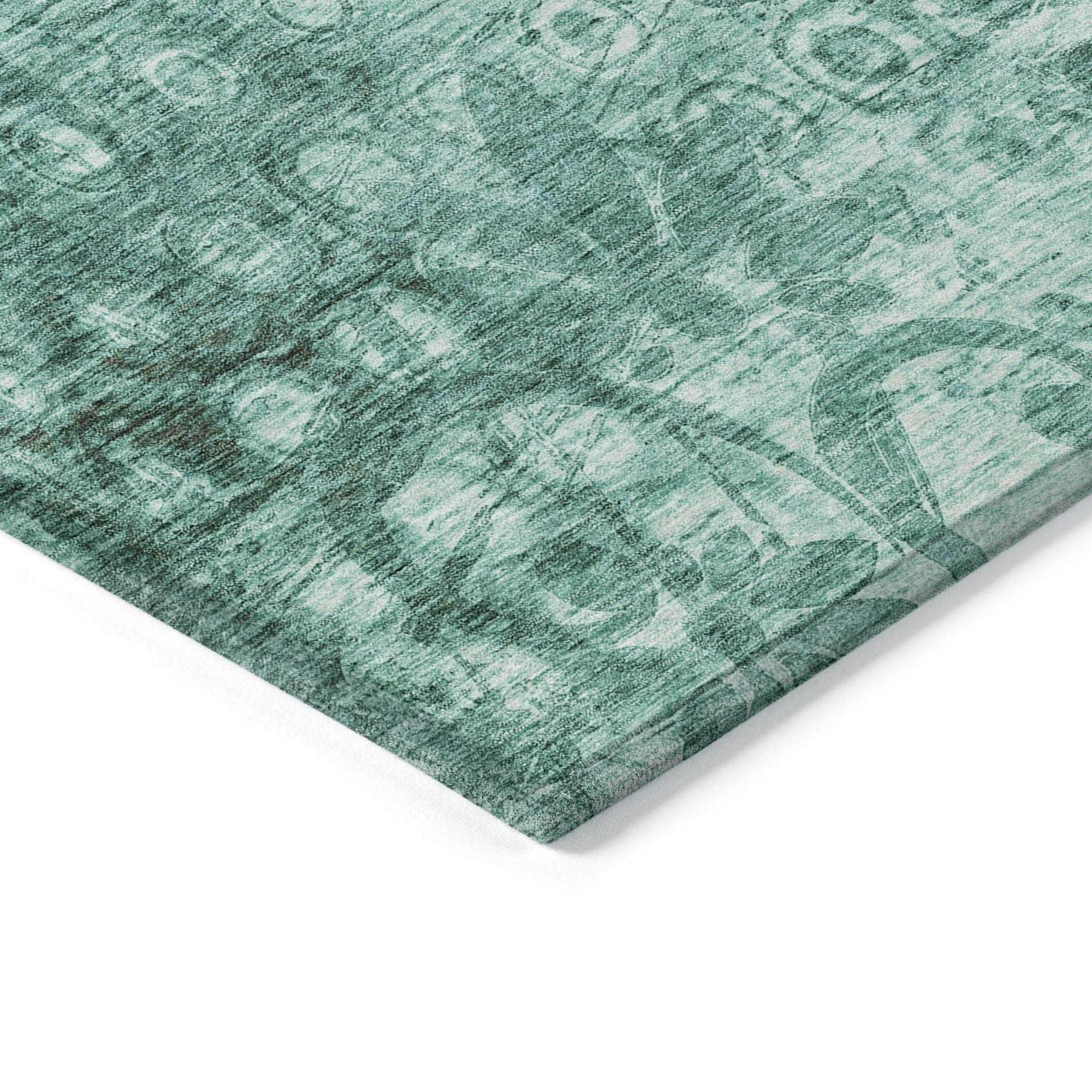 Machine Made ACN577 Teal  Rugs 