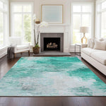 Machine Made ACN595 Teal  Rugs 