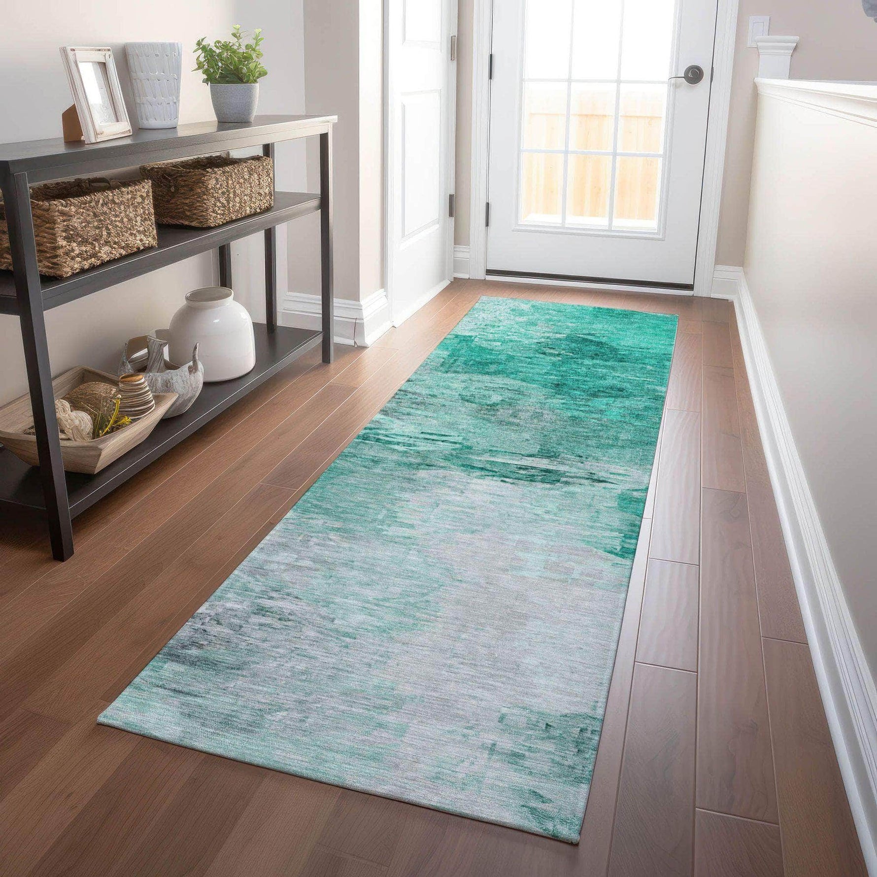Machine Made ACN595 Teal  Rugs 