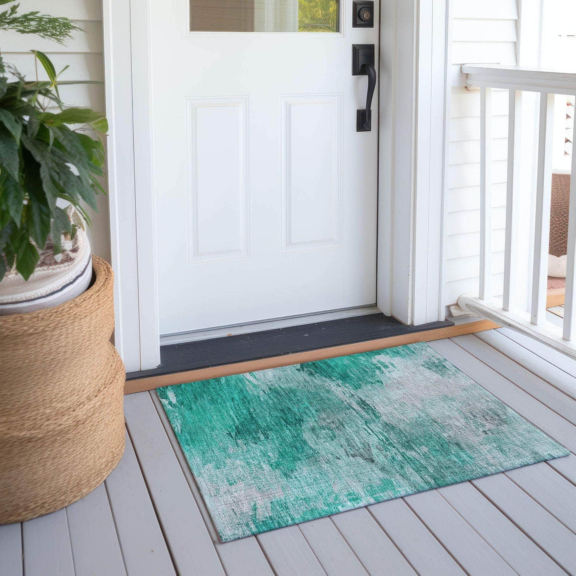 Machine Made ACN595 Teal  Rugs 