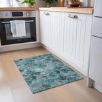 Machine Made ACN594 Teal  Rugs 