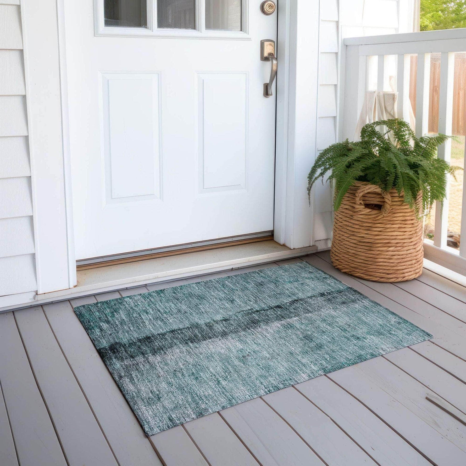 Machine Made ACN605 Teal  Rugs 