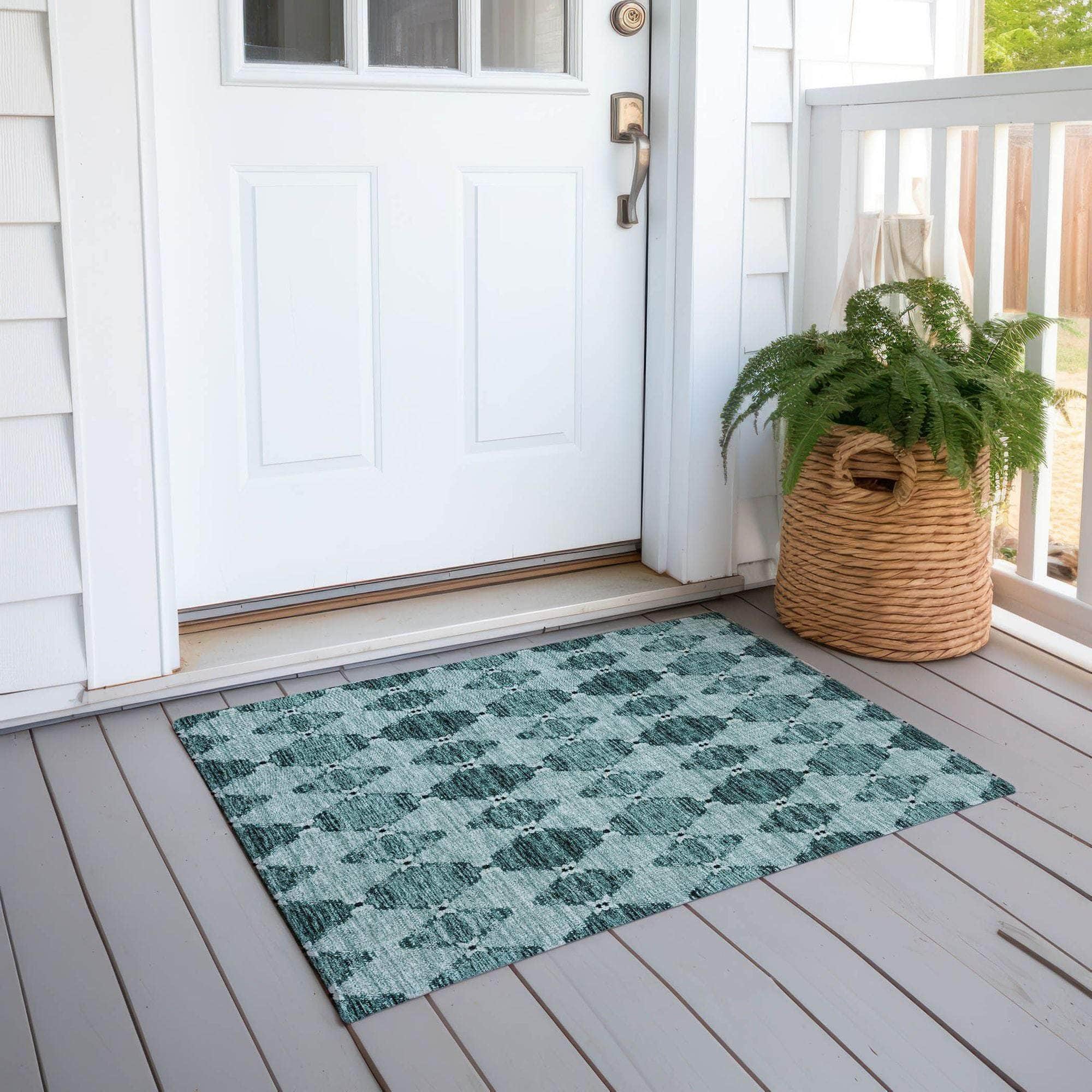 Machine Made ACN610 Teal  Rugs 