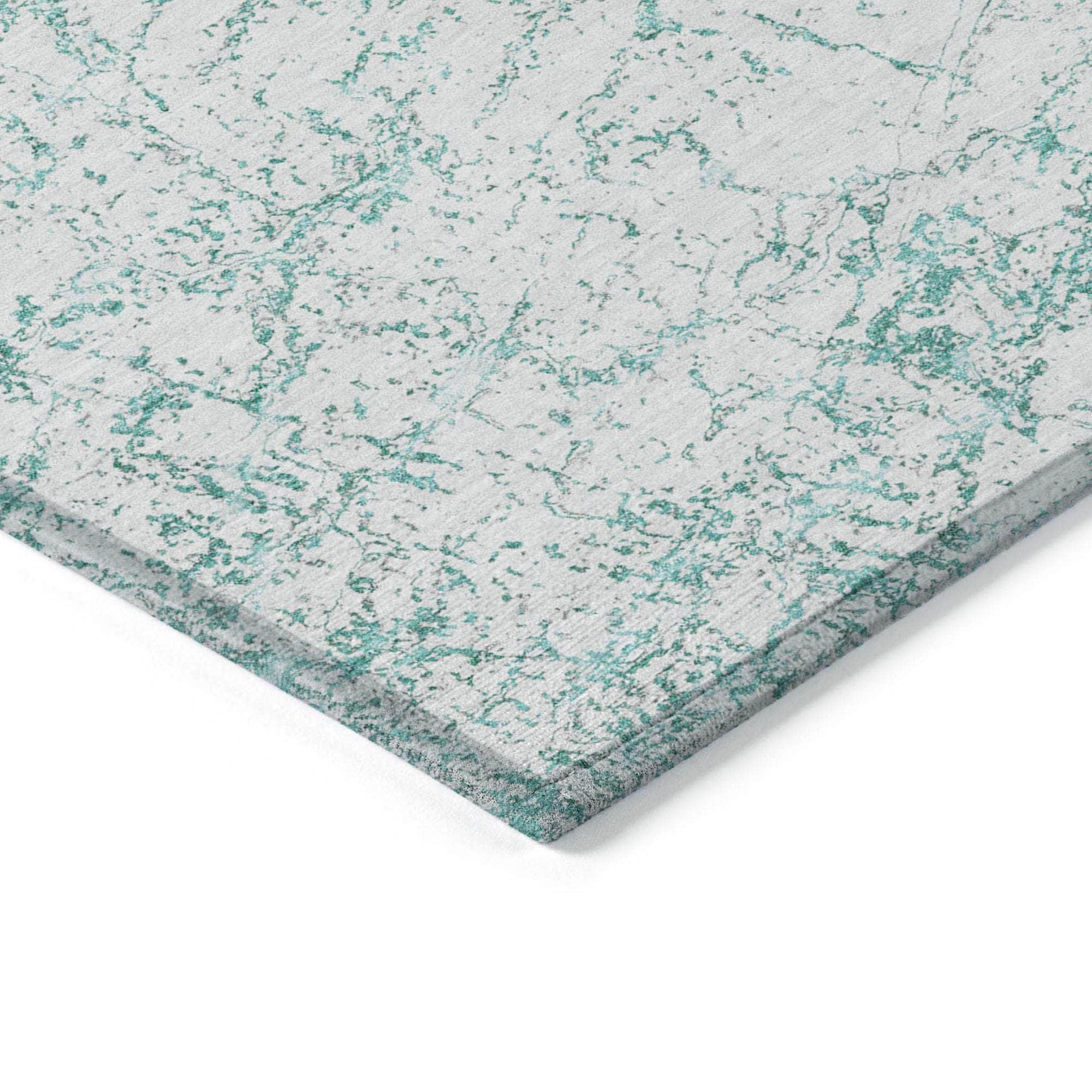 Machine Made ACN606 Teal  Rugs 