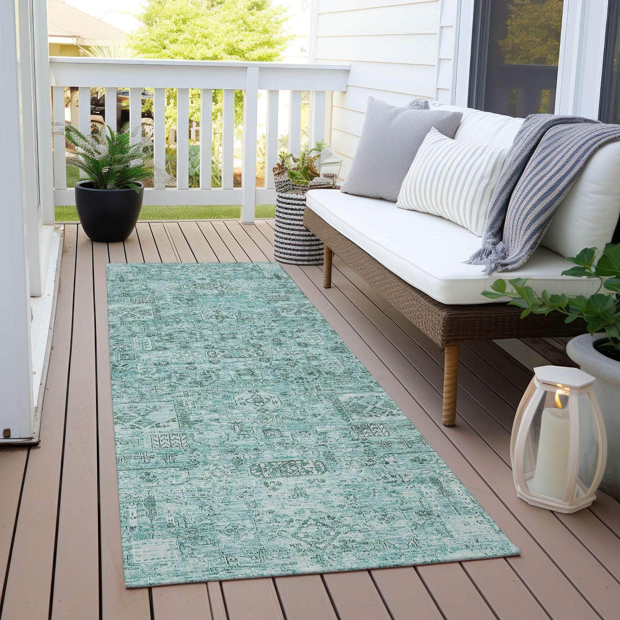Machine Made ACN611 Teal  Rugs 