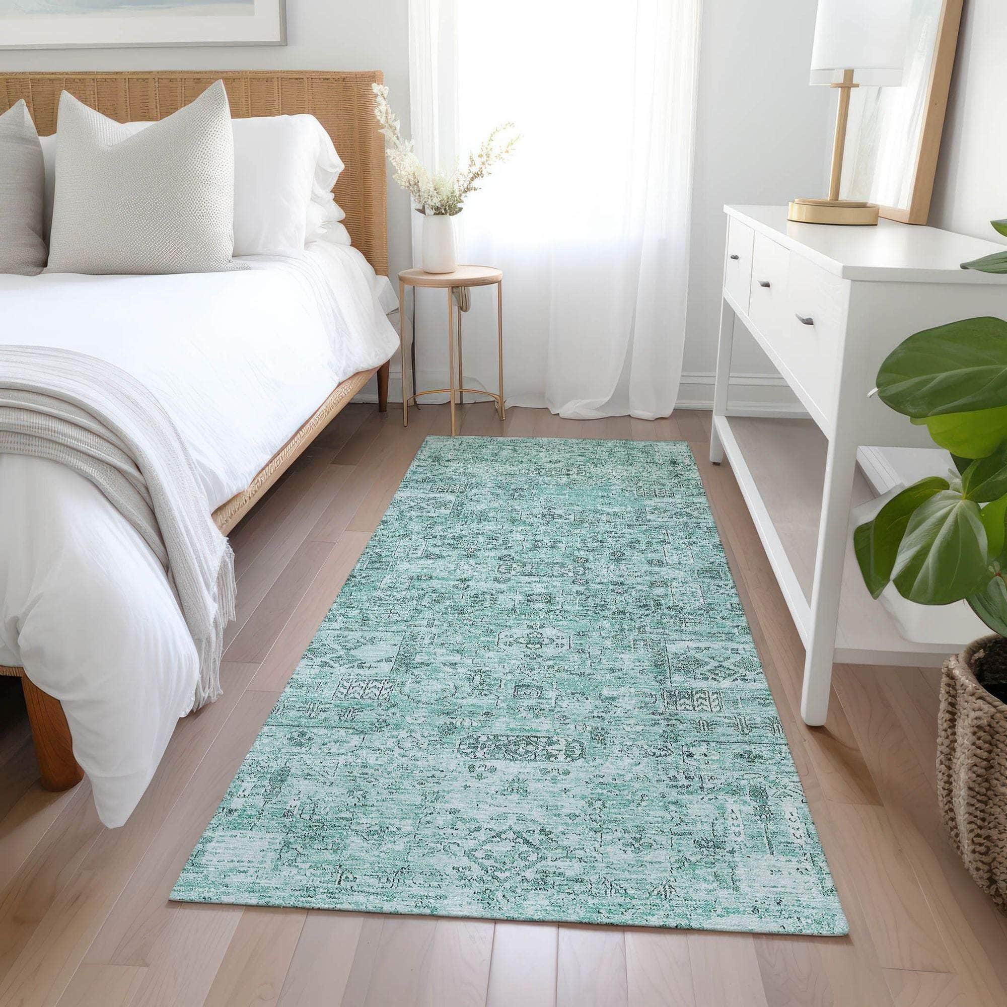 Machine Made ACN611 Teal  Rugs 