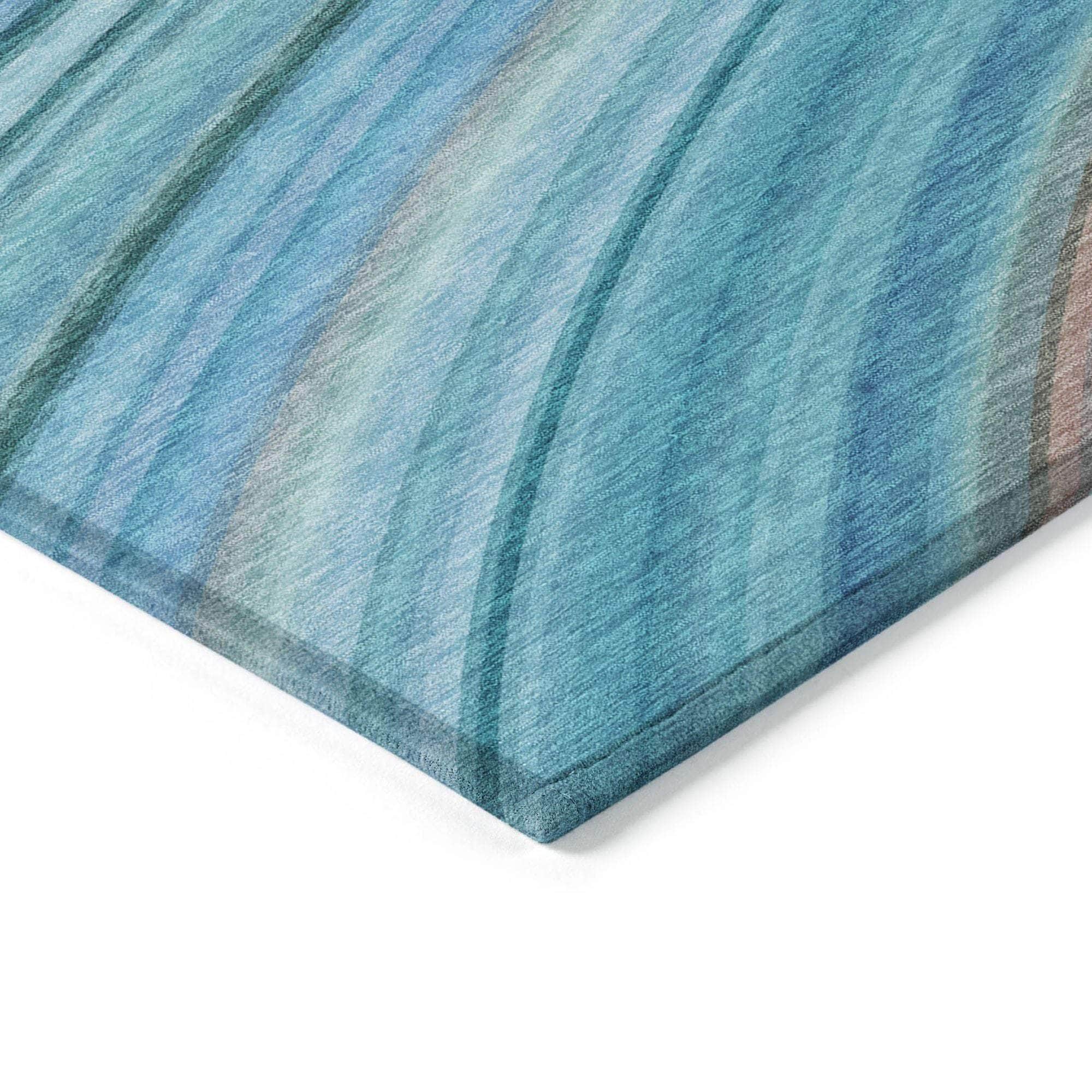Machine Made ACN585 Teal  Rugs 