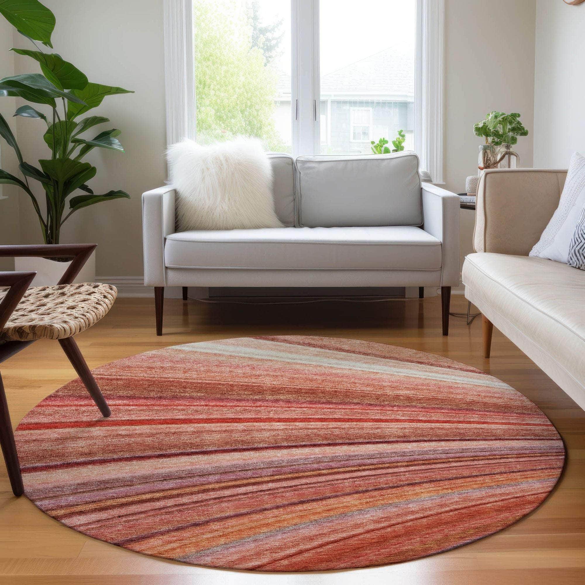 Machine Made ACN585 Terracotta Orange Rugs 