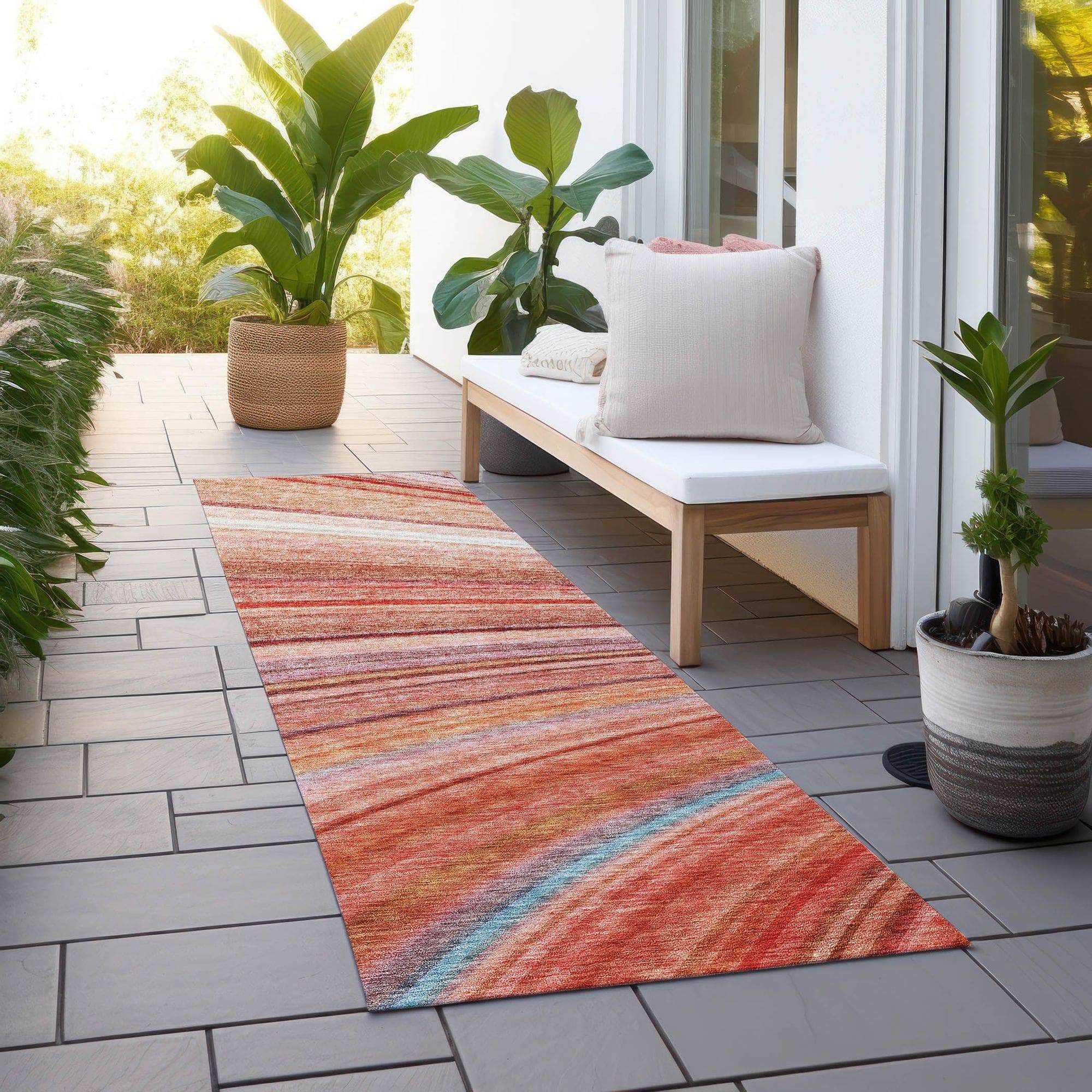 Machine Made ACN585 Terracotta Orange Rugs 
