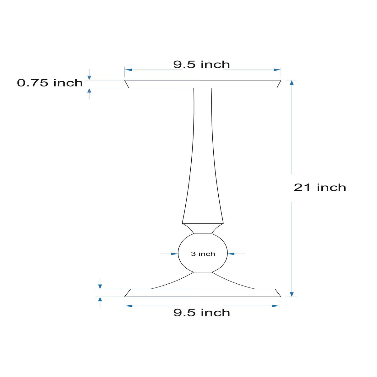 Molino End Table - linedrawing