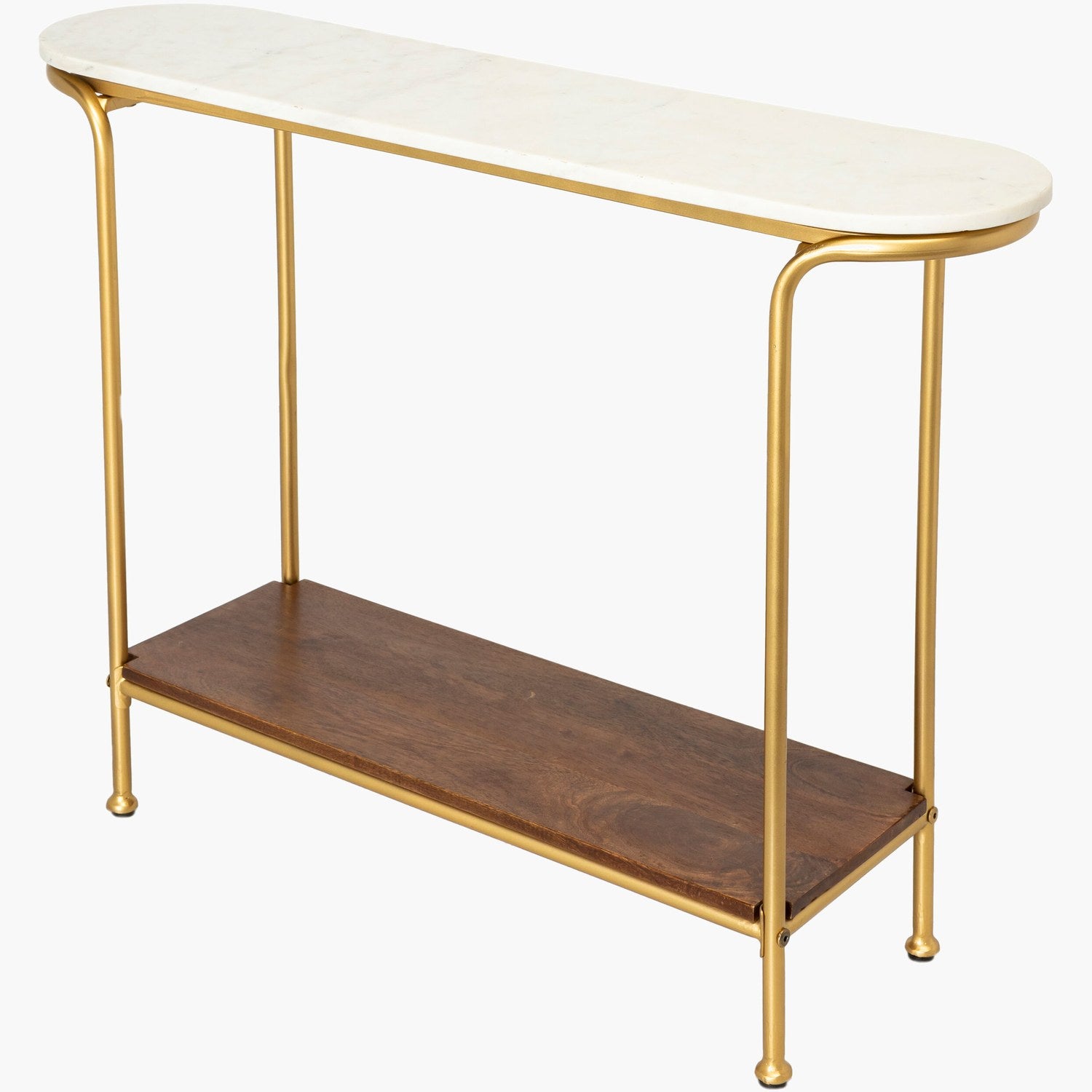 Nicola Console Table in White & Brown