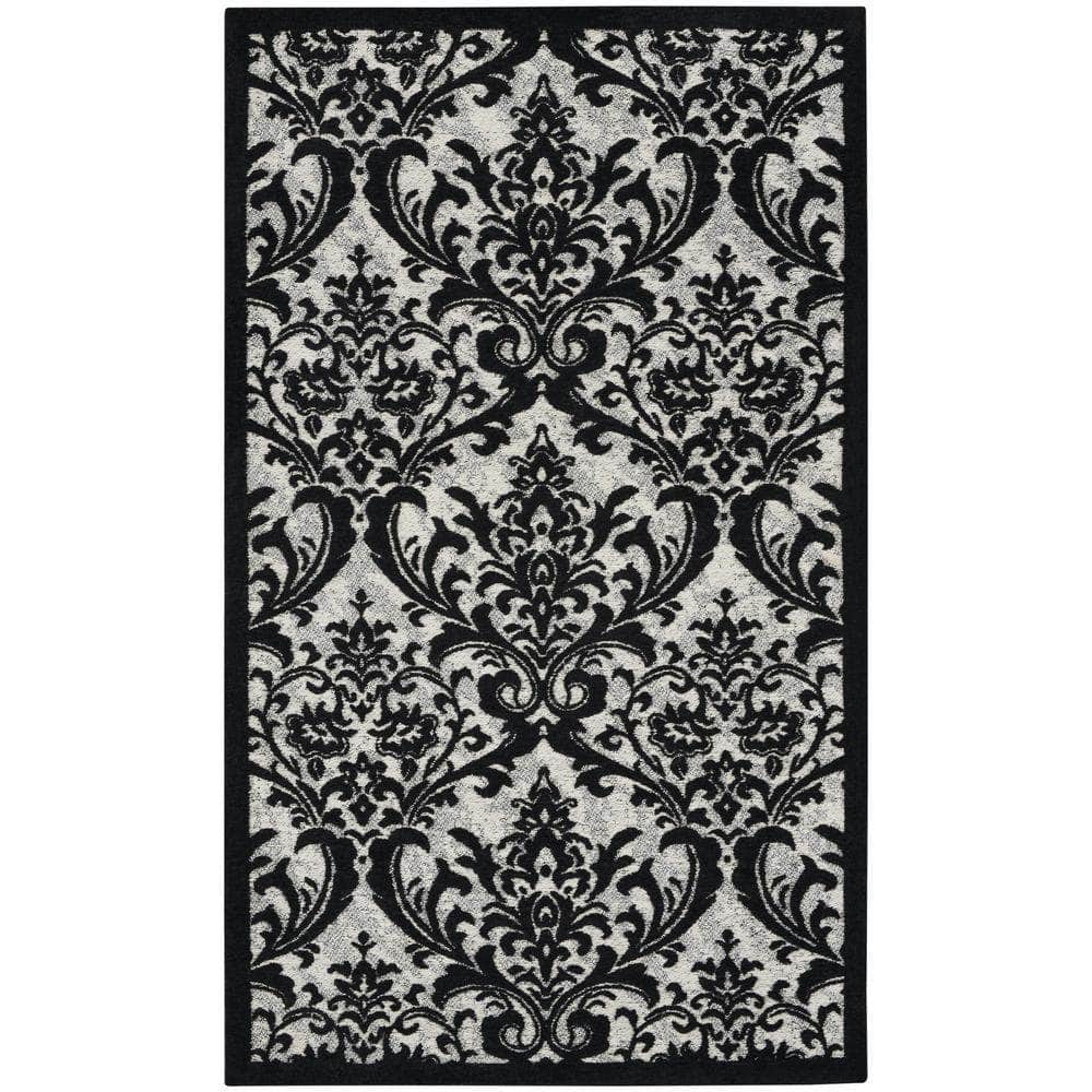 Damask DAS02 Black/White Rugs #color_black/white