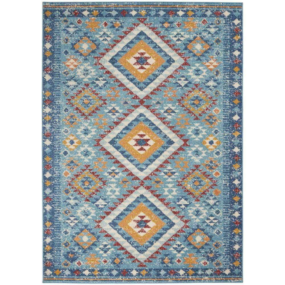 Passion PSN47 Blue/Multicolor Rugs #color_blue/multicolor