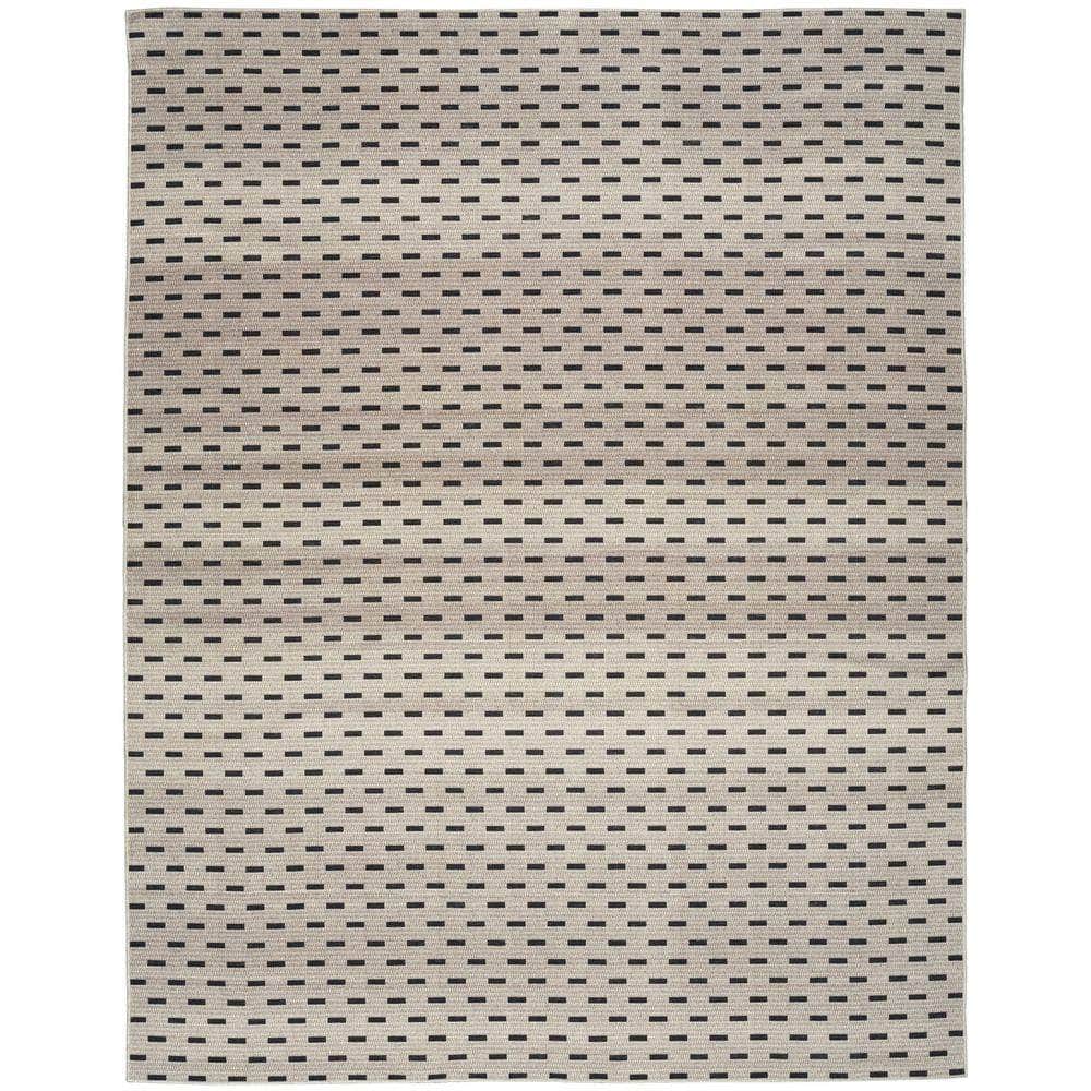 Nourison Washables NWB12 Cream Black Rug #color_cream black