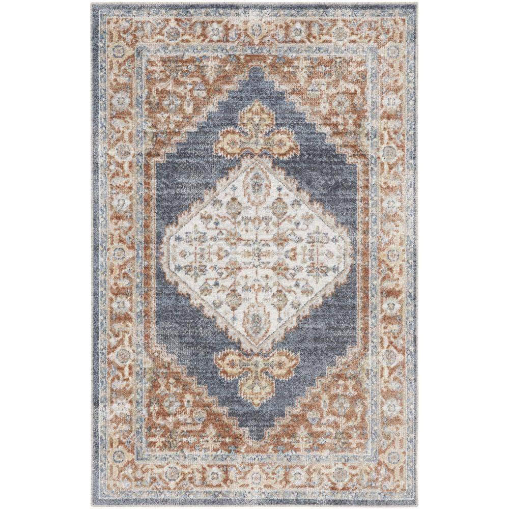 Astra Machine Washable ASW11 Denim Multicolor Rugs #color_denim multicolor