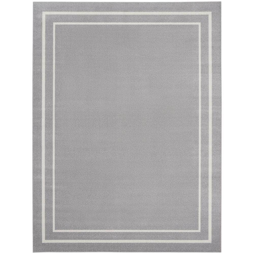 Nourison Essentials NRE02 Grey Ivory Rugs #color_grey ivory