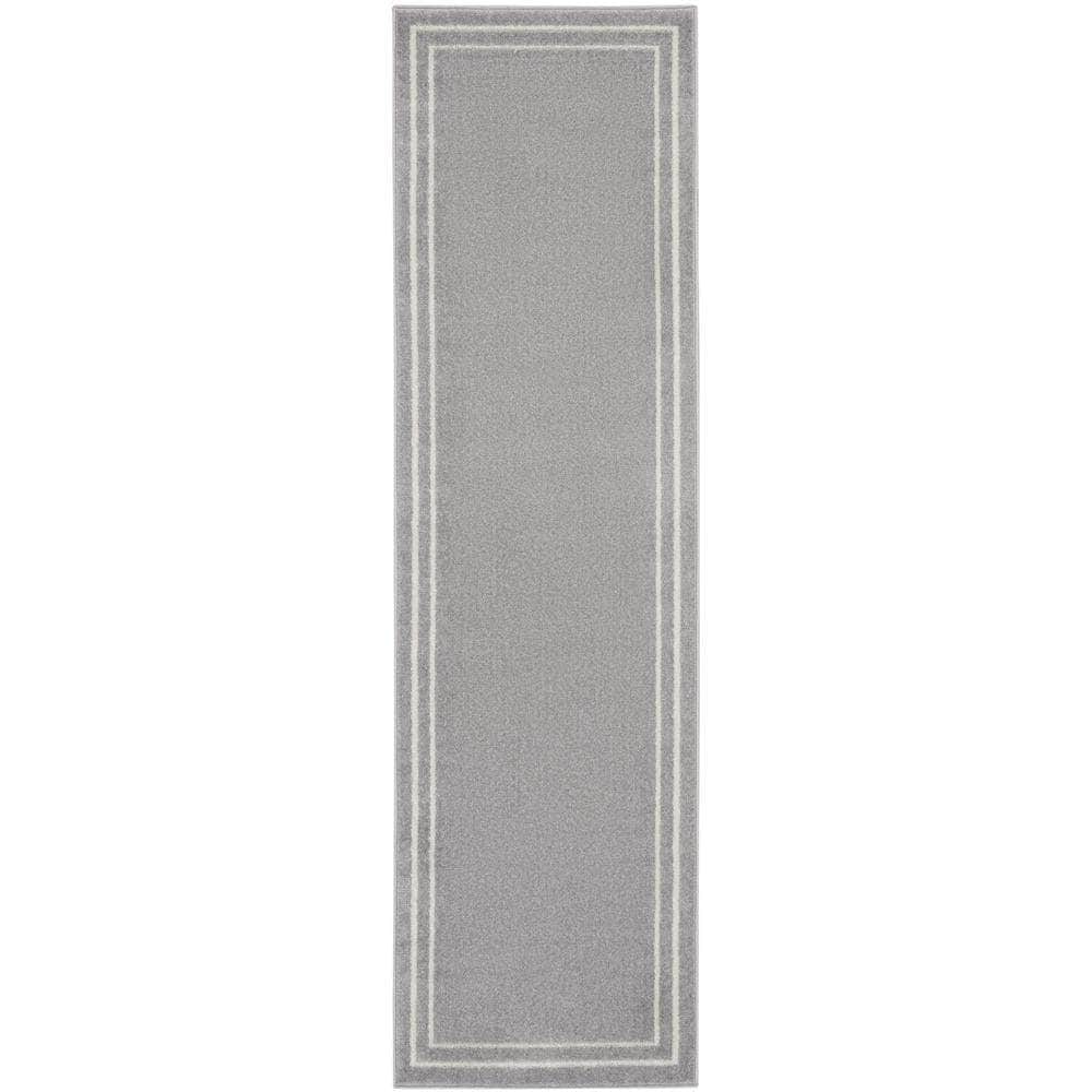 Nourison Essentials NRE02 Grey Ivory Rugs #color_grey ivory