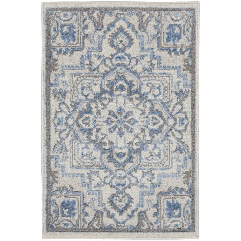 Elation ETN10 Ivory Blue Rugs #color_ivory blue