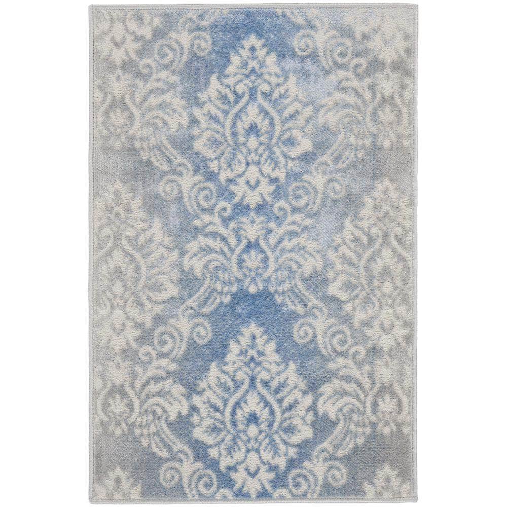 Elation ETN03 Ivory Blue Rugs #color_ivory blue