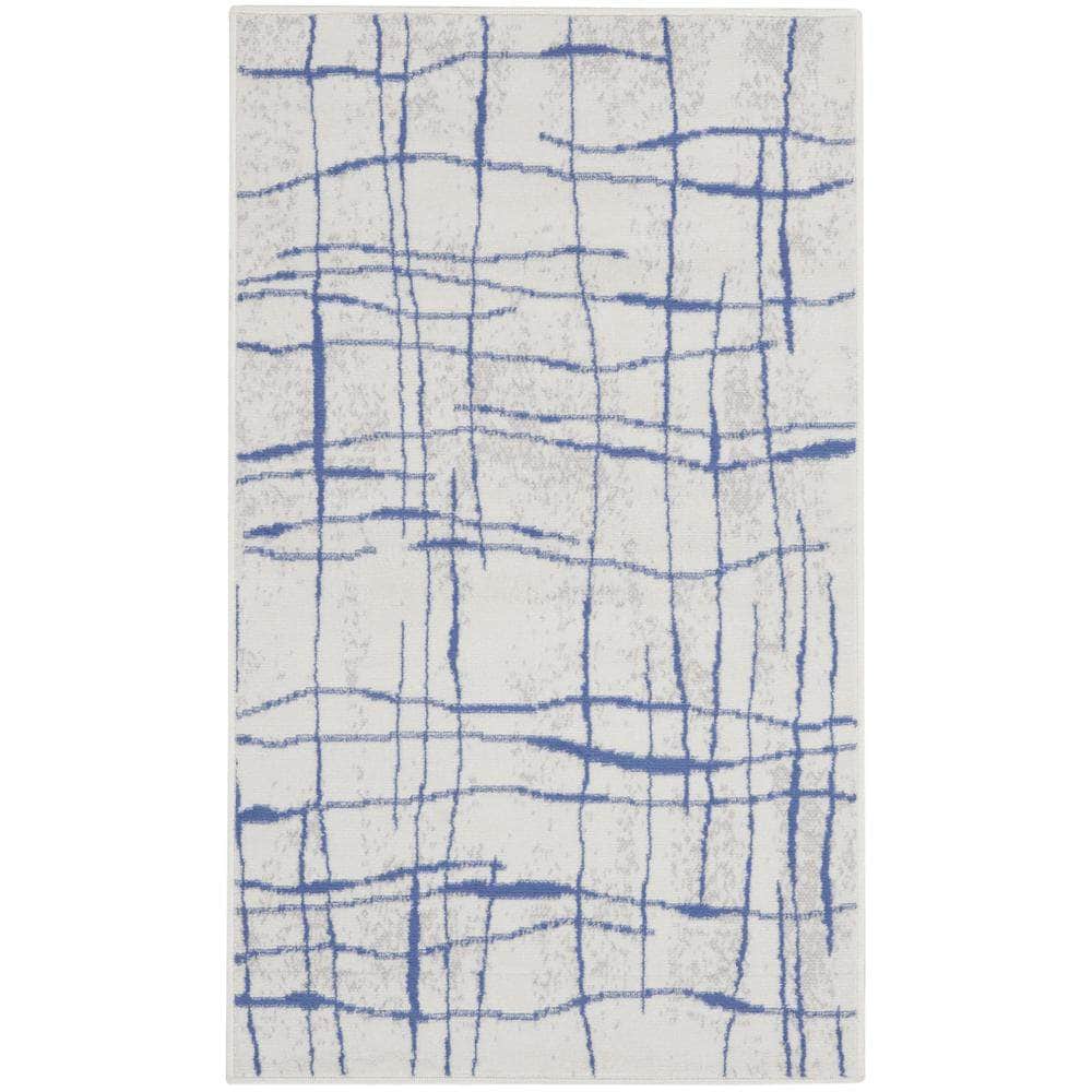 Whimsicle WHS09 Ivory Blue Rugs #color_ivory blue