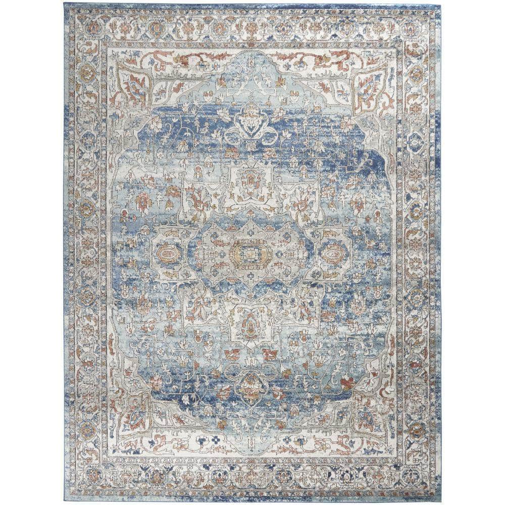 Concerto CNC11 Ivory Blue Rugs #color_ivory blue