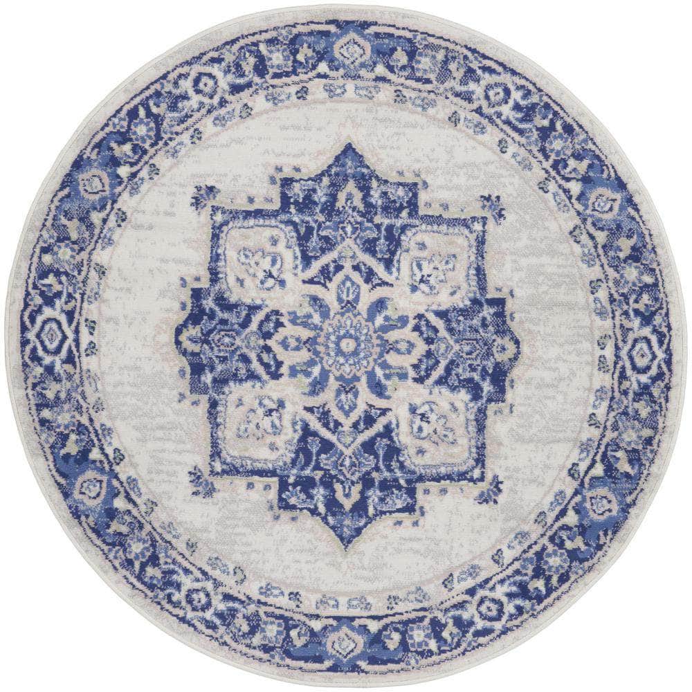 Whimsicle WHS03 Ivory Blue Rugs #color_ivory blue