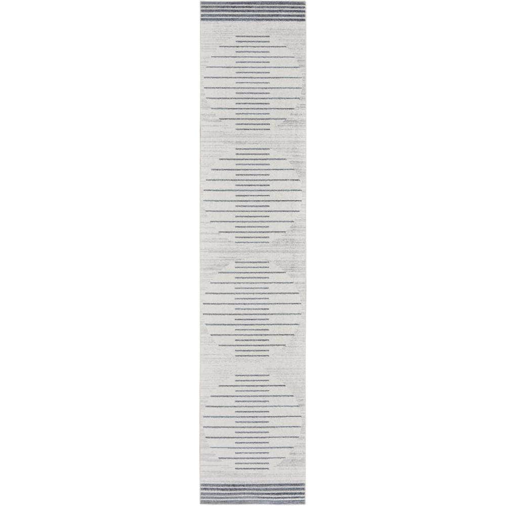 Astra Machine Washable ASW04 Ivory Blue Rugs #color_ivory blue