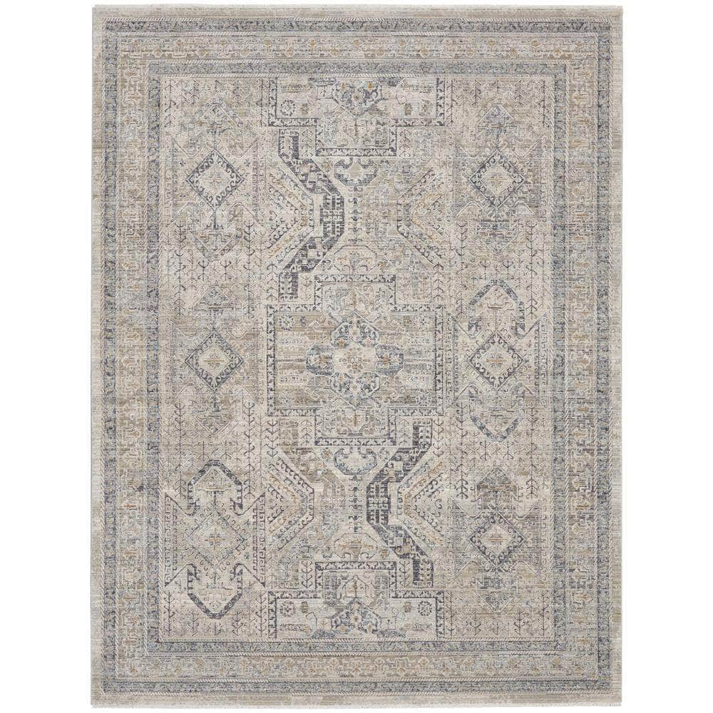 Nyle NYE01 Ivory Grey Blue Rugs #color_ivory grey blue