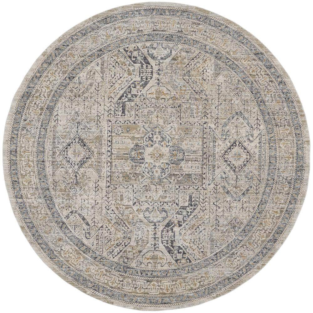 Nyle NYE01 Ivory Grey Blue Rugs #color_ivory grey blue