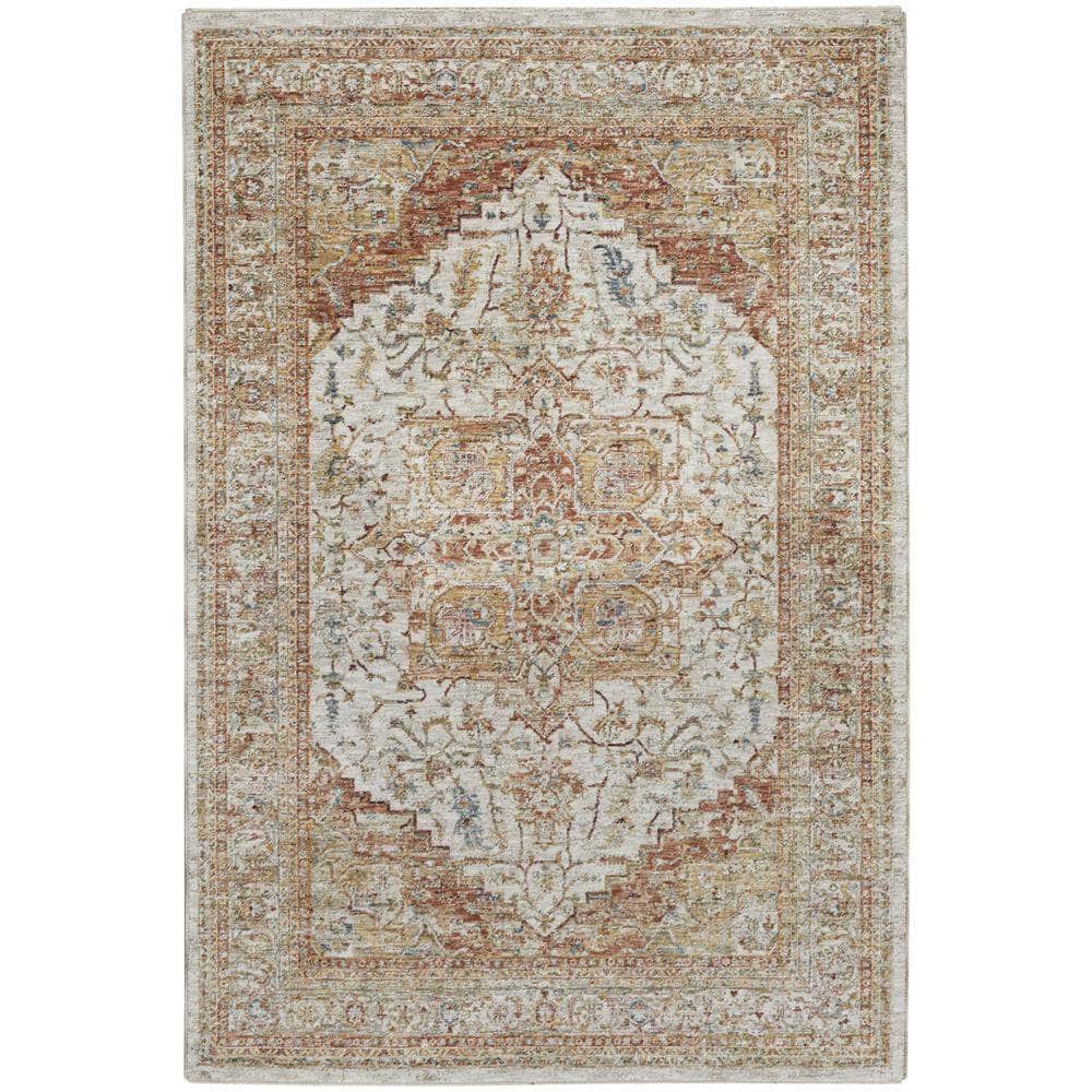 Petra PTR06 Ivory Rust Rugs #color_ivory rust