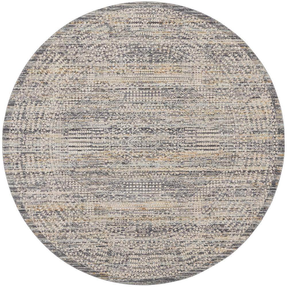 Nyle NYE05 Ivory Slate Rugs #color_ivory slate