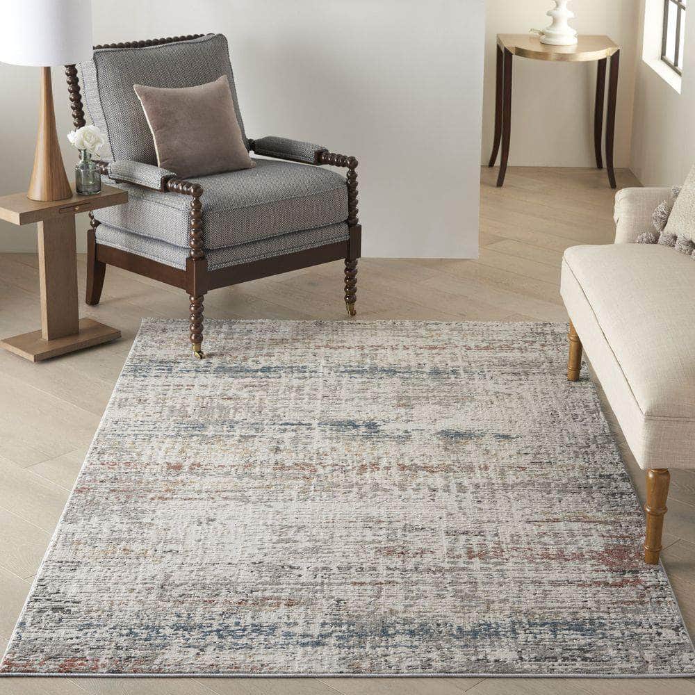Rustic Textures RUS14 Light Grey Multi Rugs #color_light grey multi