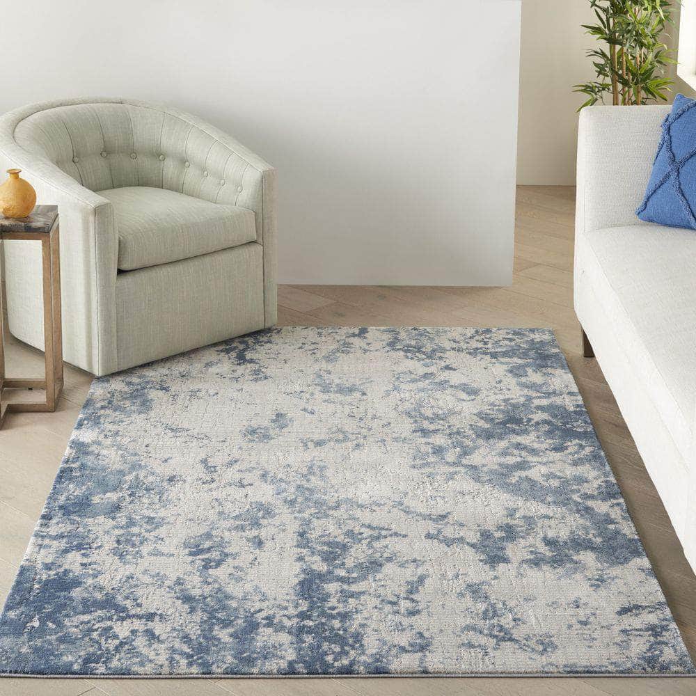 Rustic Textures RUS16 Grey/Blue Rugs #color_grey/blue