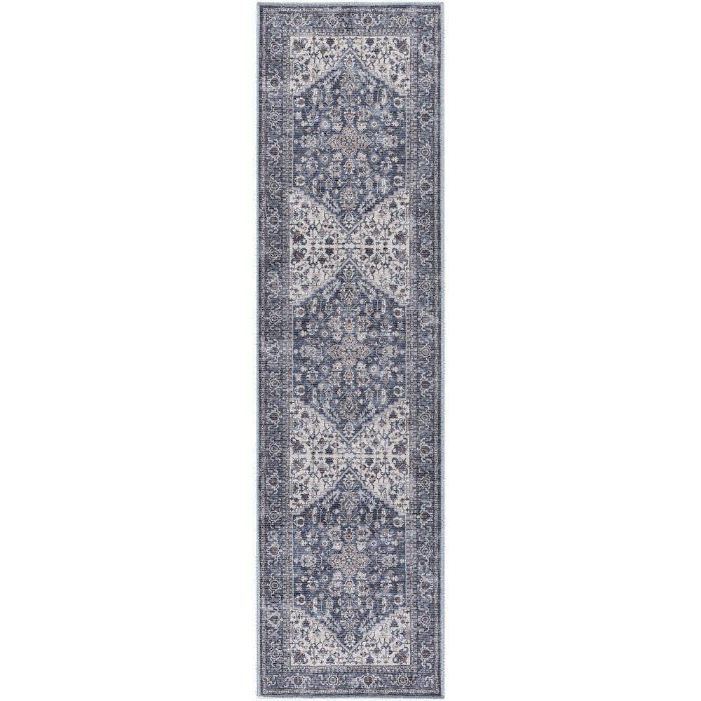 Machine Washable Series 1 SR104 Navy Ivory Rug #color_navy ivory