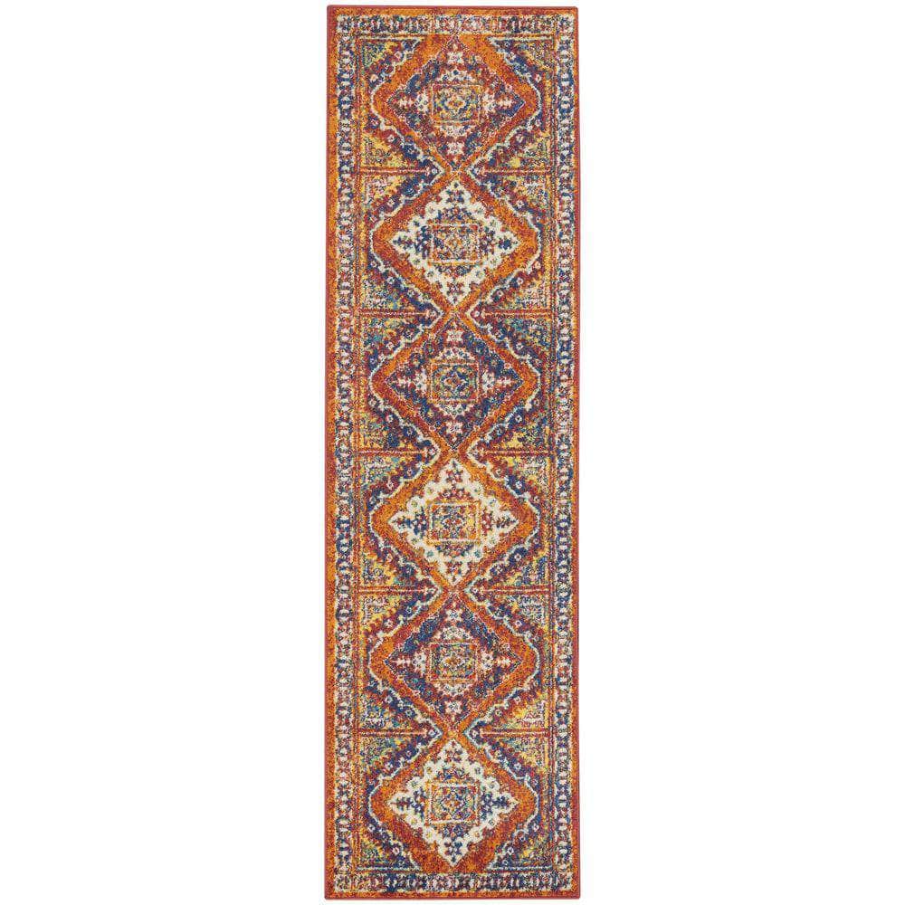 Allur ALR02 Orange Multicolor Rugs #color_orange multicolor