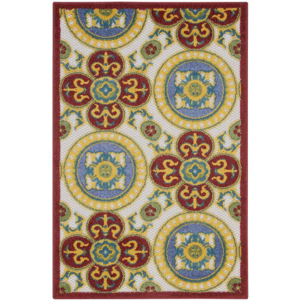 Aloha ALH30 Red Multicolor Rugs #color_red multicolor