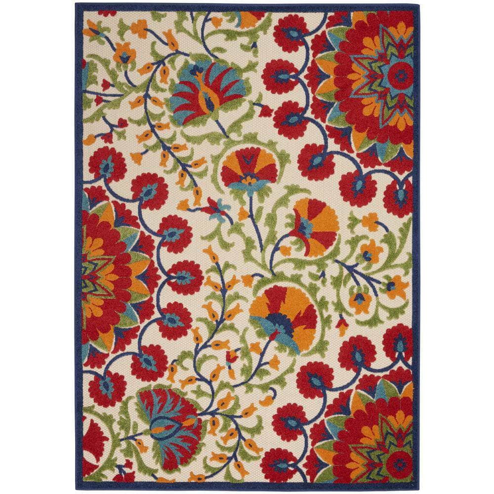 Aloha ALH20 Red/Multicolor Rugs #color_red/multicolor