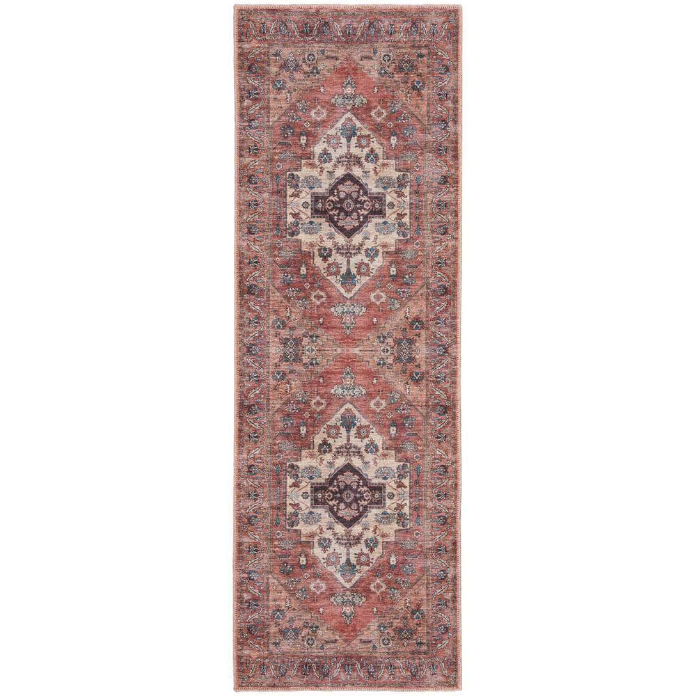 Brilliance Machine Washable WSB03 Rust Multicolor Rugs #color_rust multicolor