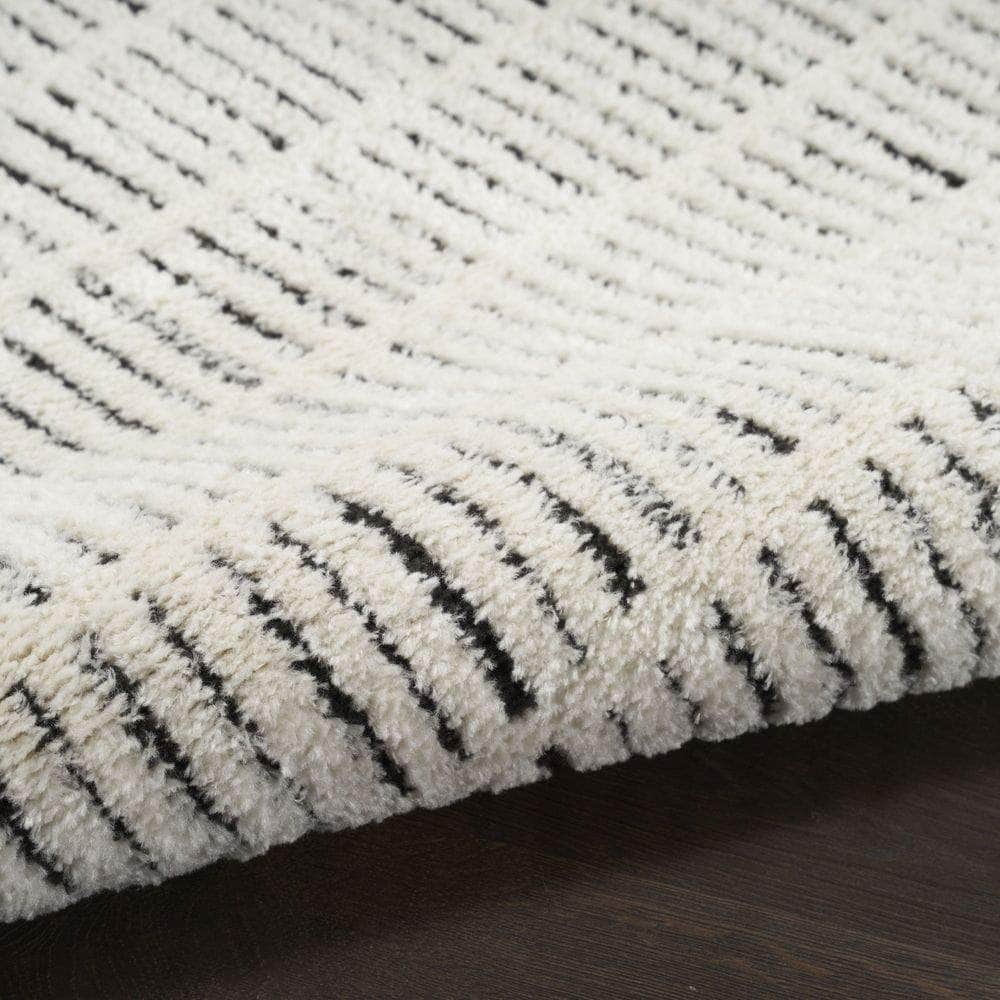 Modern Comfort MNC03 Ivory Black Rug #color_ivory black