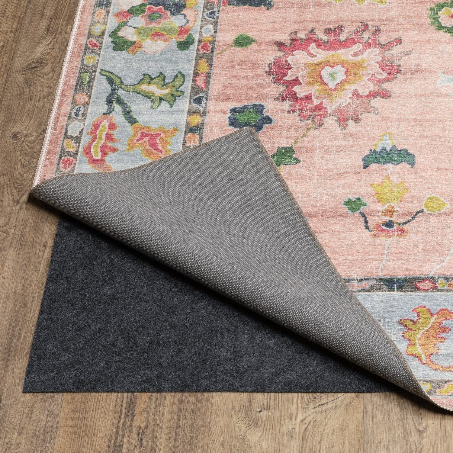 Addison Oushak Floral Pink Blue Machine Washable Rug - Addison ADD01