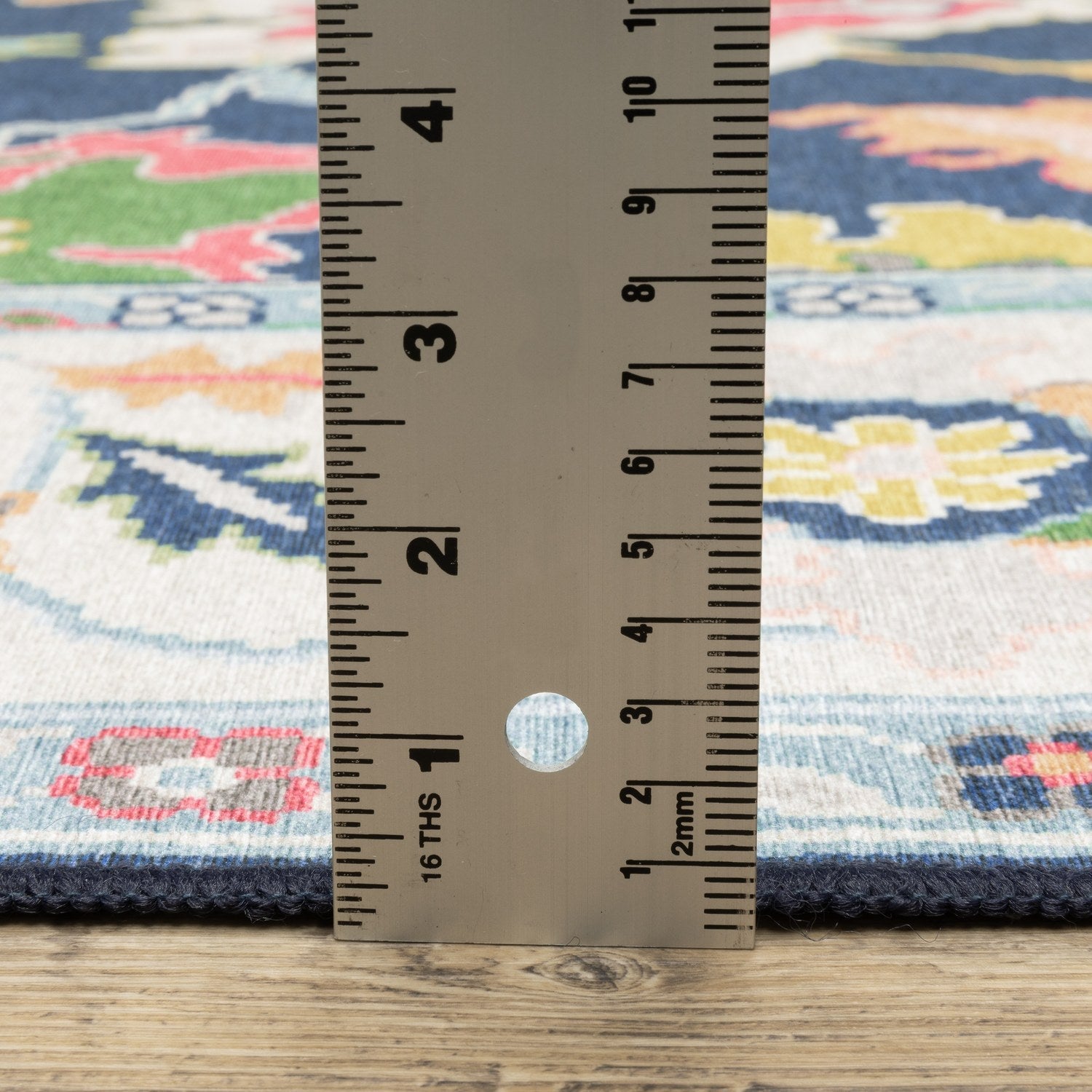 Addison Bold Floral Navy Multi Machine Washable Rug - Addison ADD03