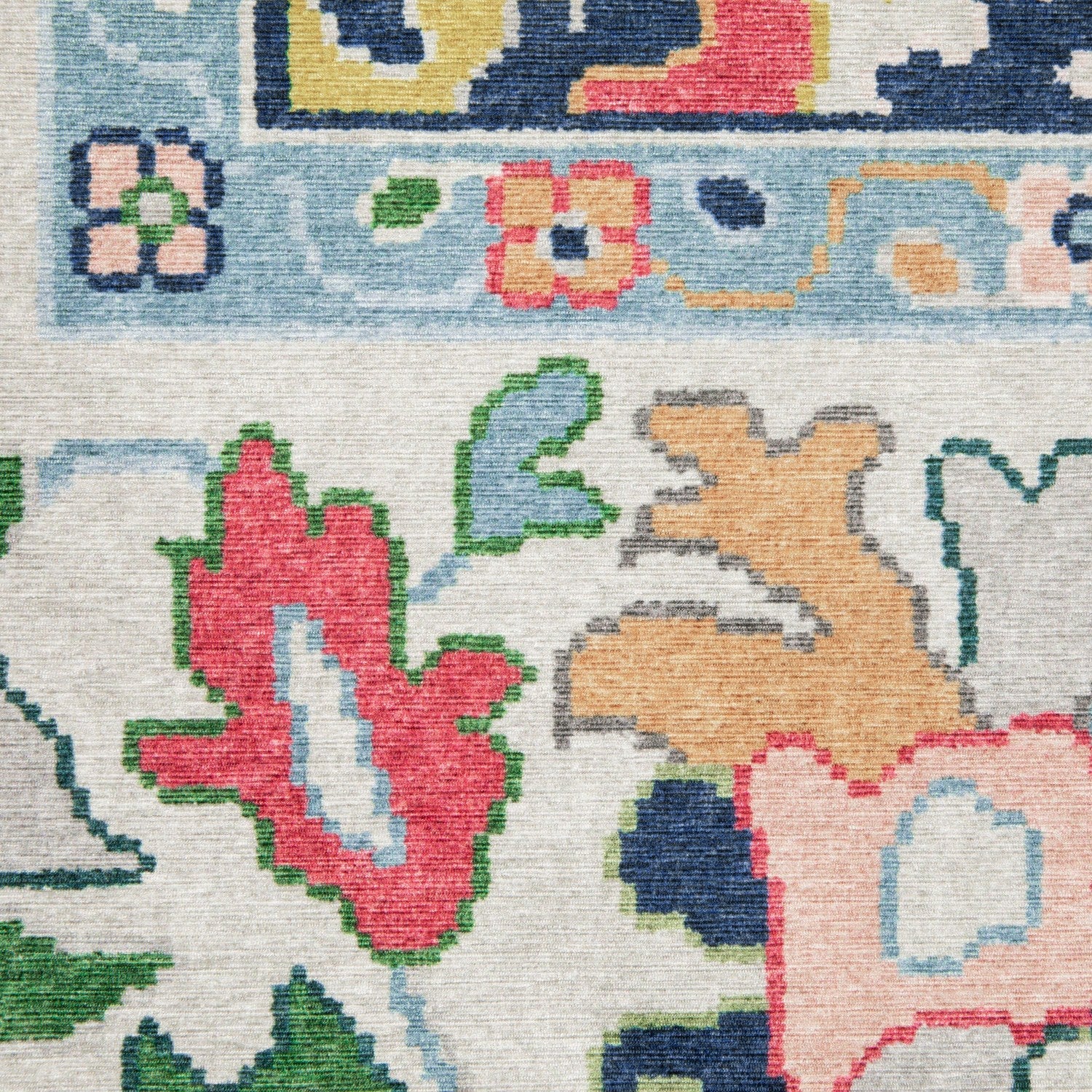 Addison Bold Floral Navy Multi Machine Washable Rug - Addison ADD03