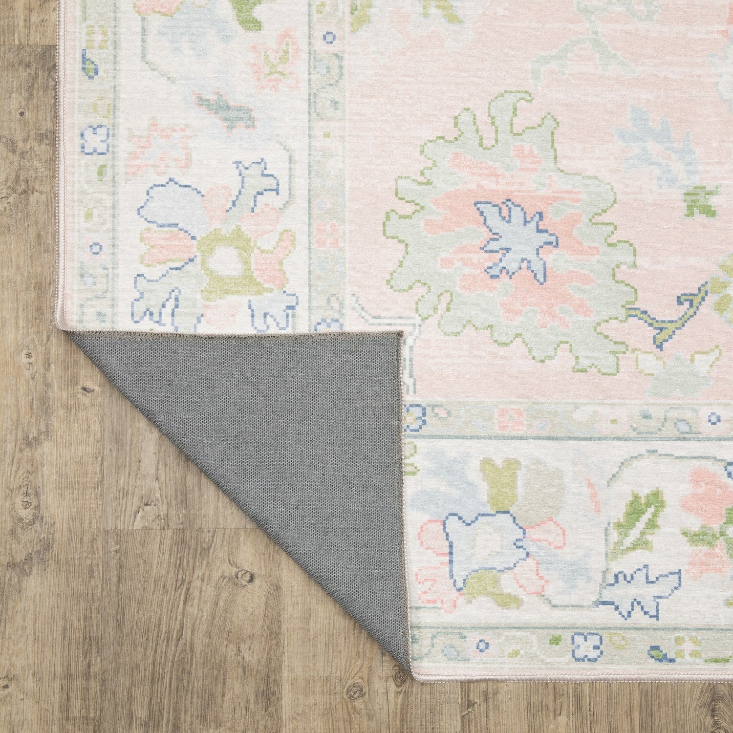 Addison Oushak Floral Blush Green Machine Washable Rug - Addison ADD04