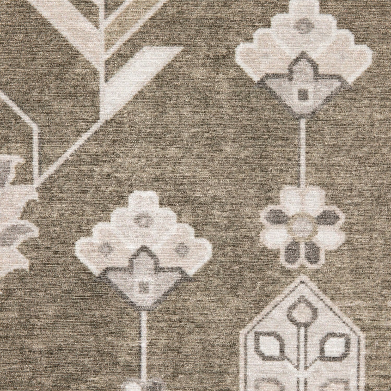 Addison Vine Oushak Olive Ivory Machine Washable Rug - Addison ADD07