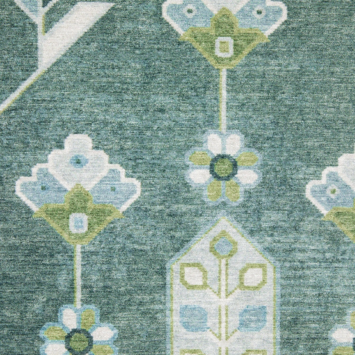 Addison Vine Oushak Teal Green Machine Washable Rug - Addison ADD08