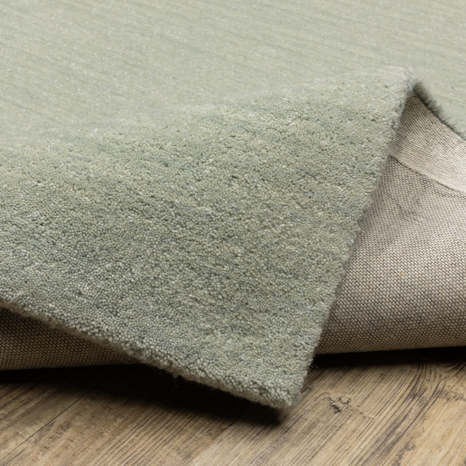 Aniston II Heathered Silver Solid Wool Rug - Aniston II 27115